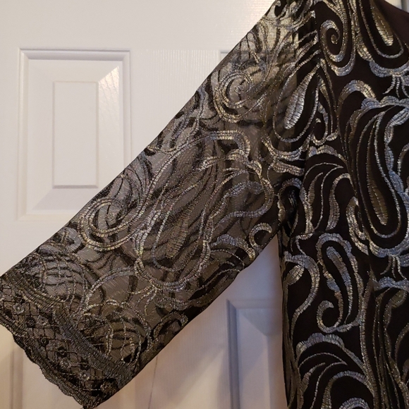 Black and shimmering silver cocktail dress size 16 - Picture 4 of 13